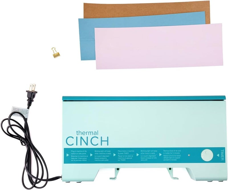 We R Memory Keepers Thermal Cinch Binding Machine Mint 12 Inch, Includes Thermal Book Binding Machine, Book Spines, and Clips, Create DIY Journals, Notebooks, Scrapbooks, Photo Books, and Documents - Image 1